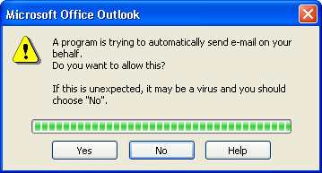 Microsoft Office Outlook security prompt